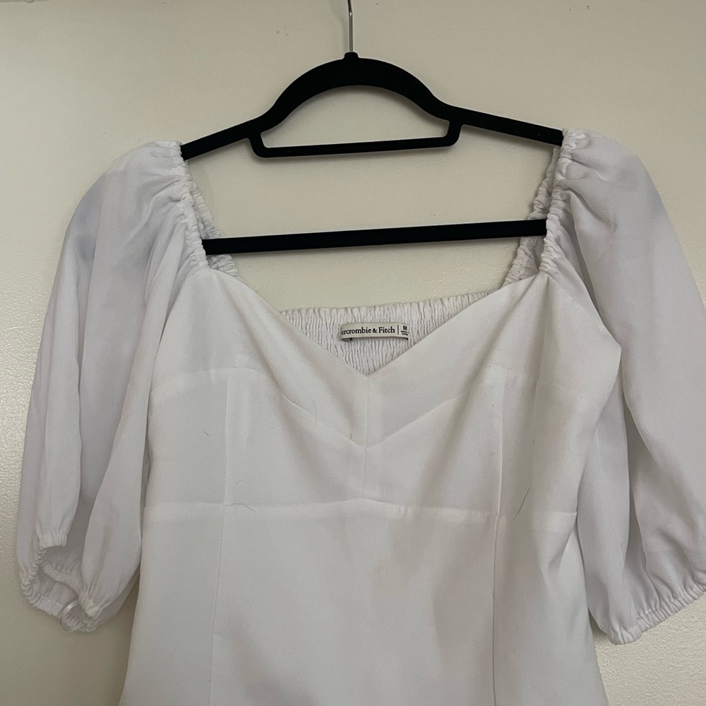 Abercrombie & Fitch White Puff Sleeve Blouse